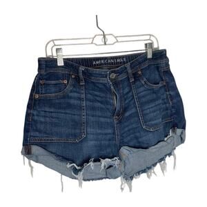 American Eagle Cut Off Jean Shorts Size 10 Easy Shortie Stretch Denim Short